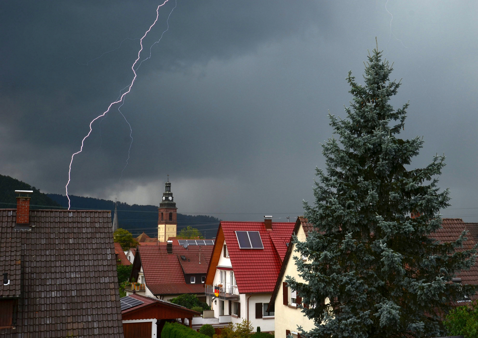 Blitzeinschlag in Haslach im Kinzigtal