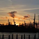 Blohm & Voss Werft in der Abendsonne