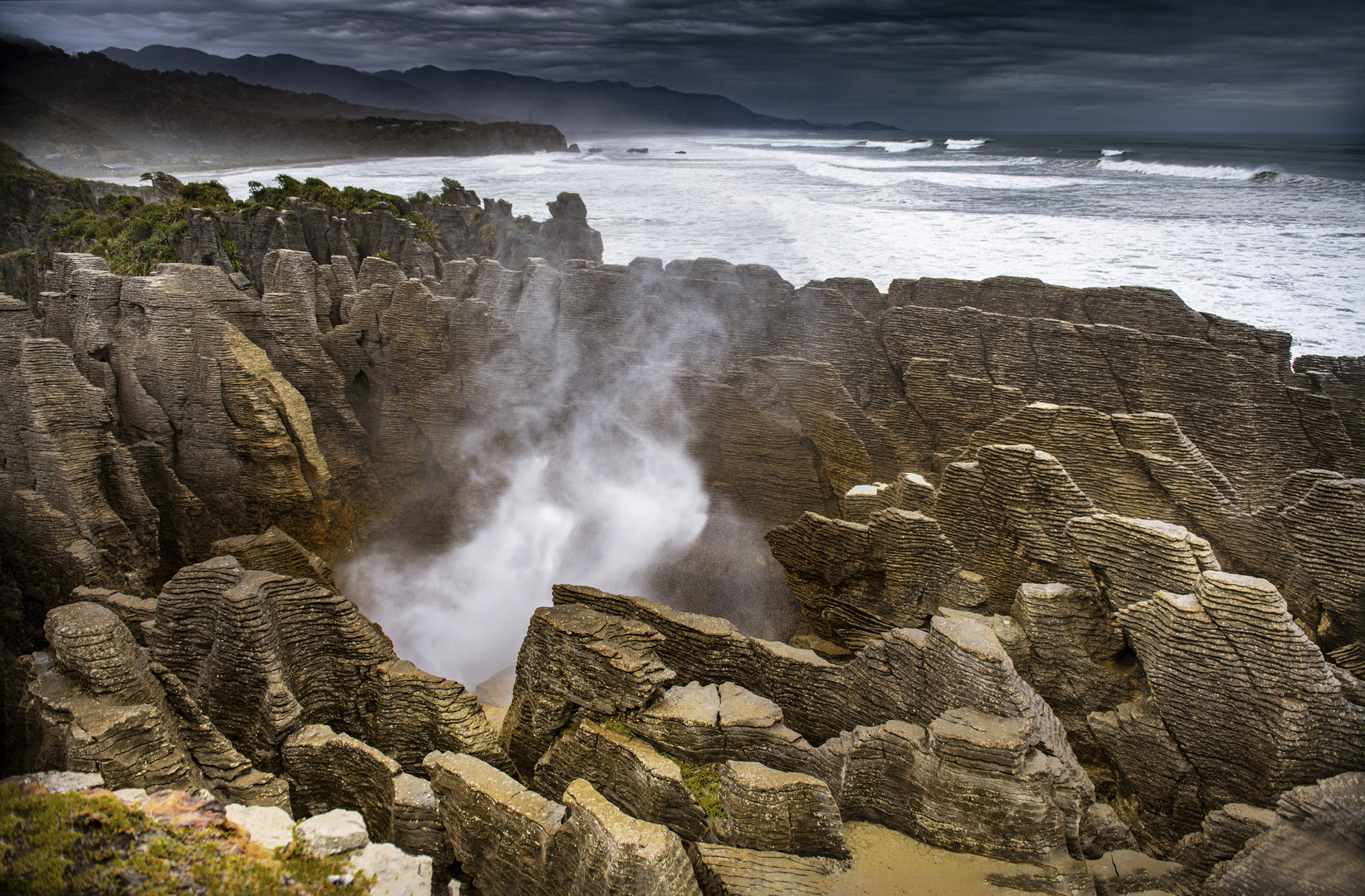 Blowhole bei den Pancake Rocks