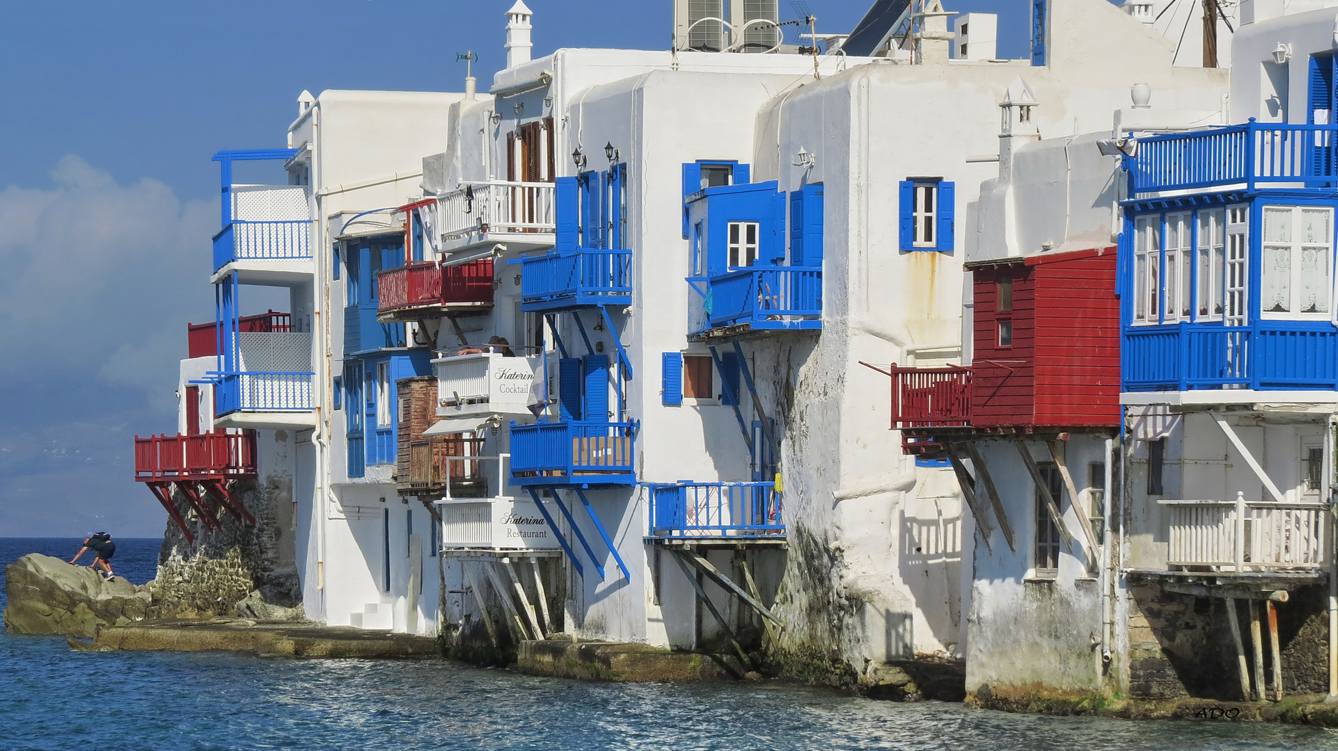 Blue and Red in Mykonos