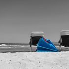 blue beach umbrella