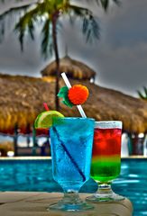 Blue Curacao Drinks in HDR-Tonung