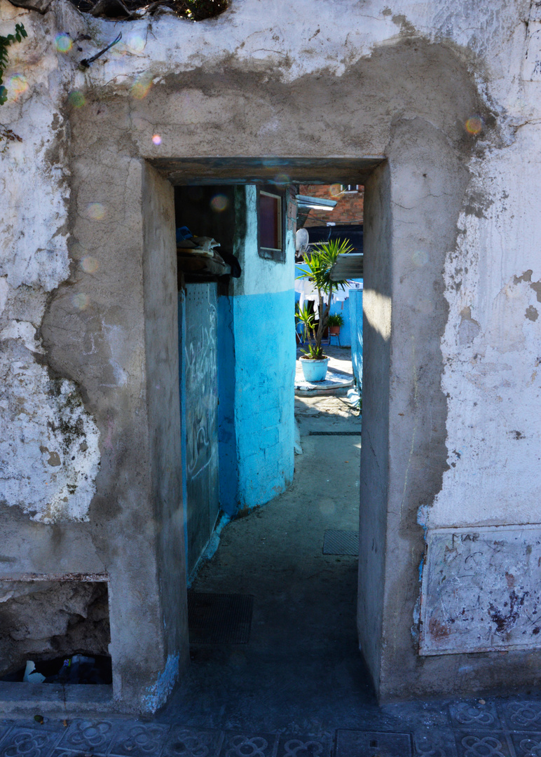 blue door