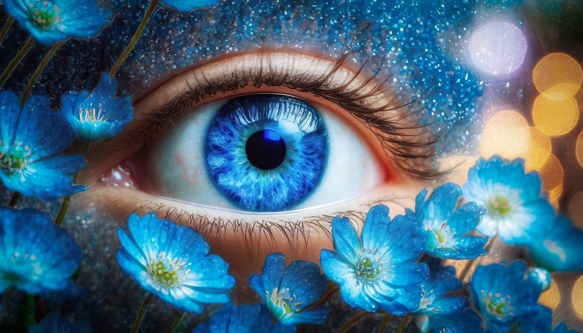 Blue Eye KI Foto & Bild fun, spezial, blau Bilder auf