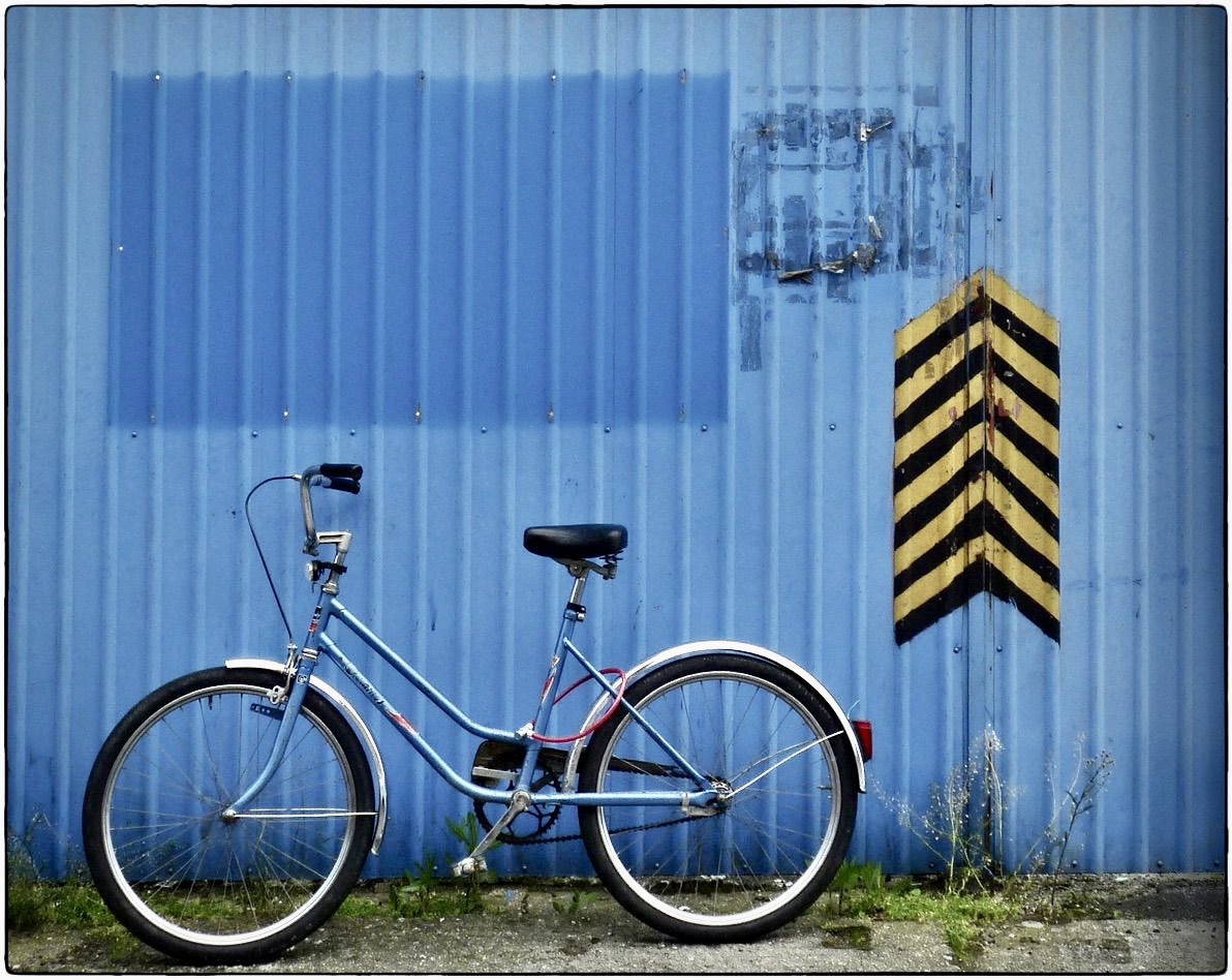 blue Fahrrad