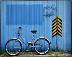 blue Fahrrad