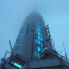 Blue fog, surrounds the Empire State building