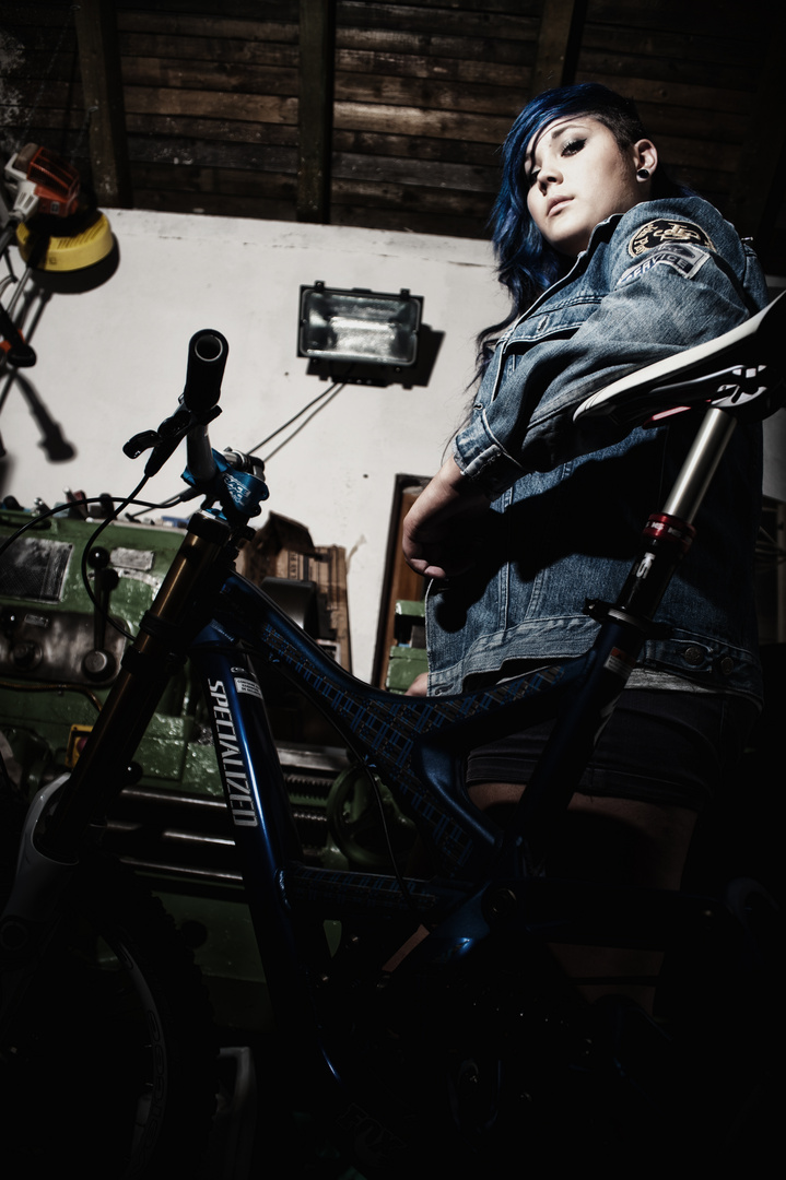 Blue Hair & Blue Bike