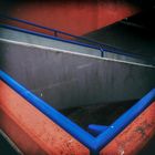 blue handrail