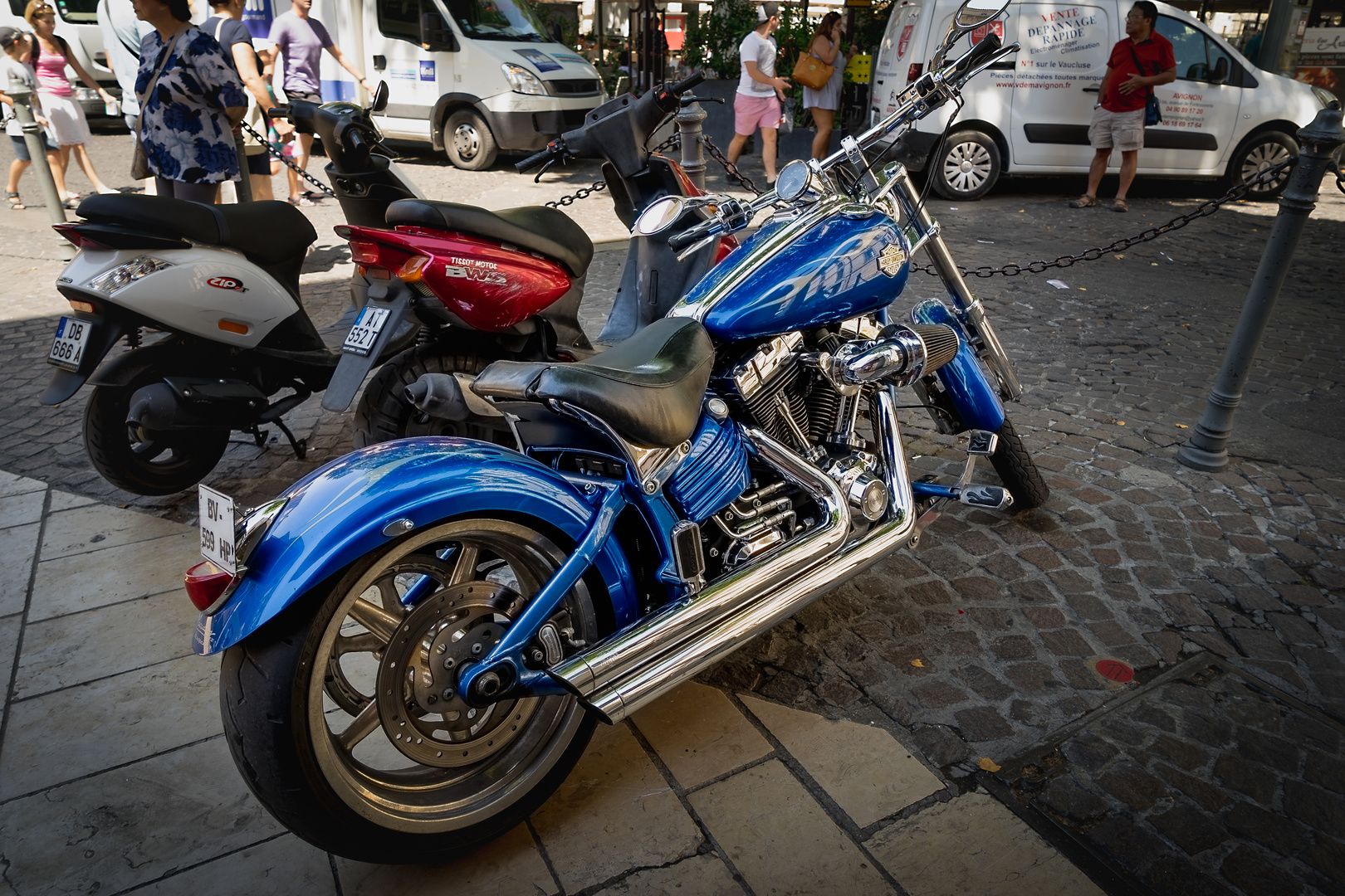 Blue Harley Davidson