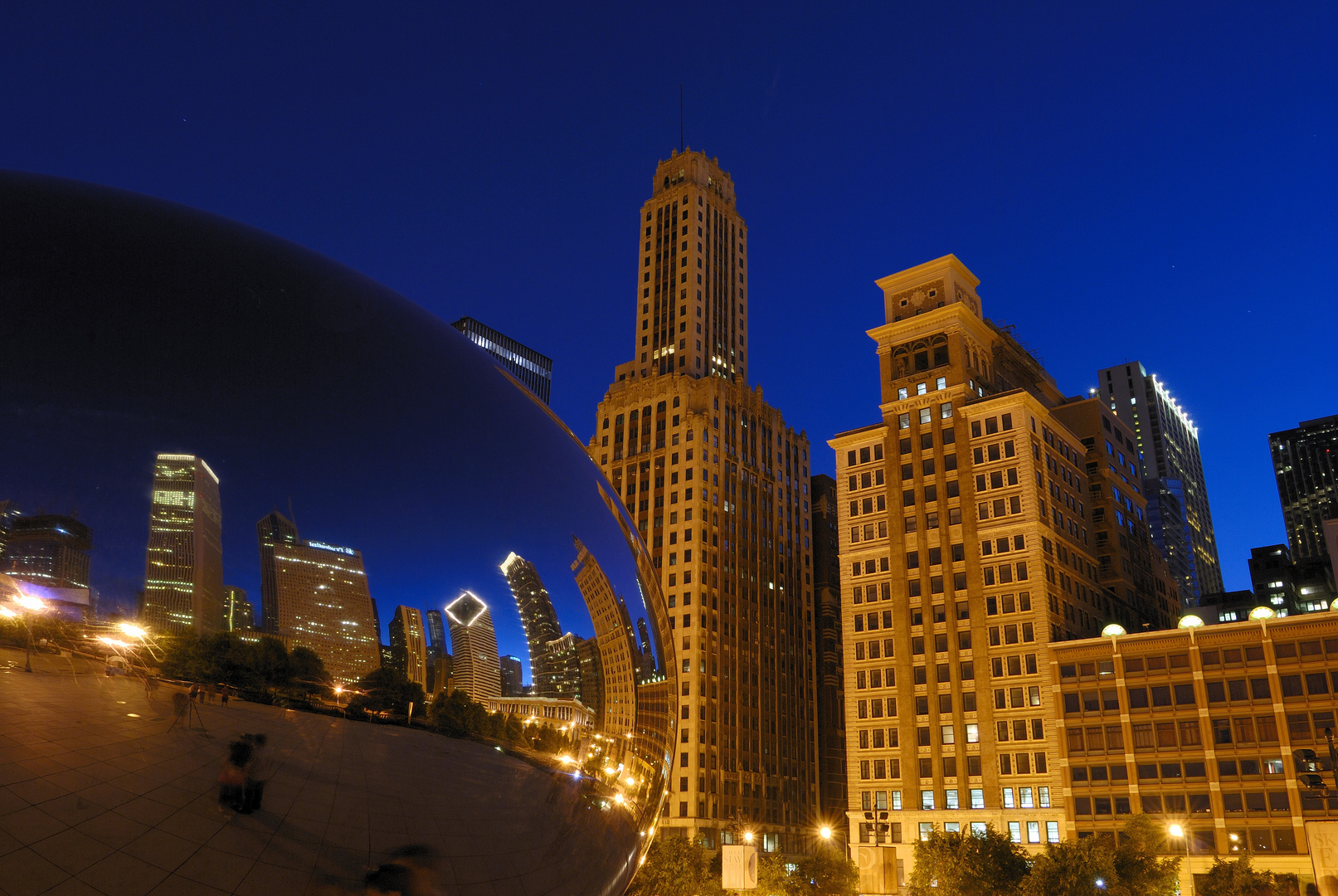 Blue hour in  Chicago