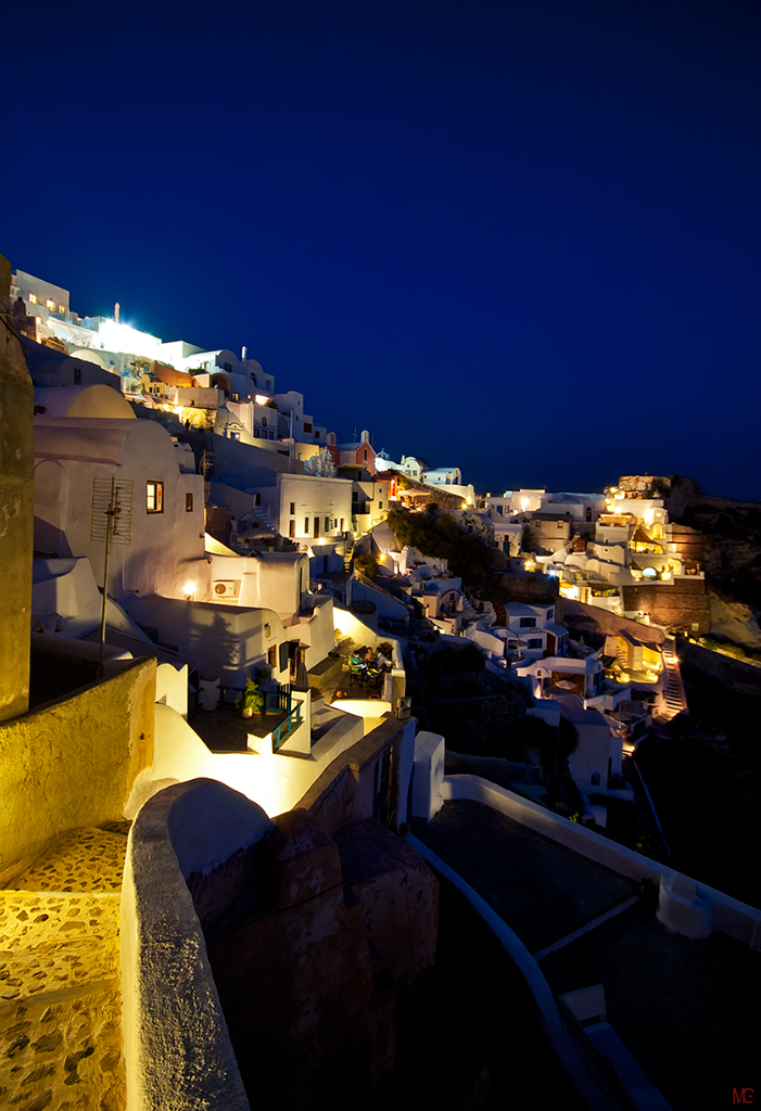 Blue hour in Oia, Santorini