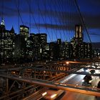 blue hour on brooklyn bridge