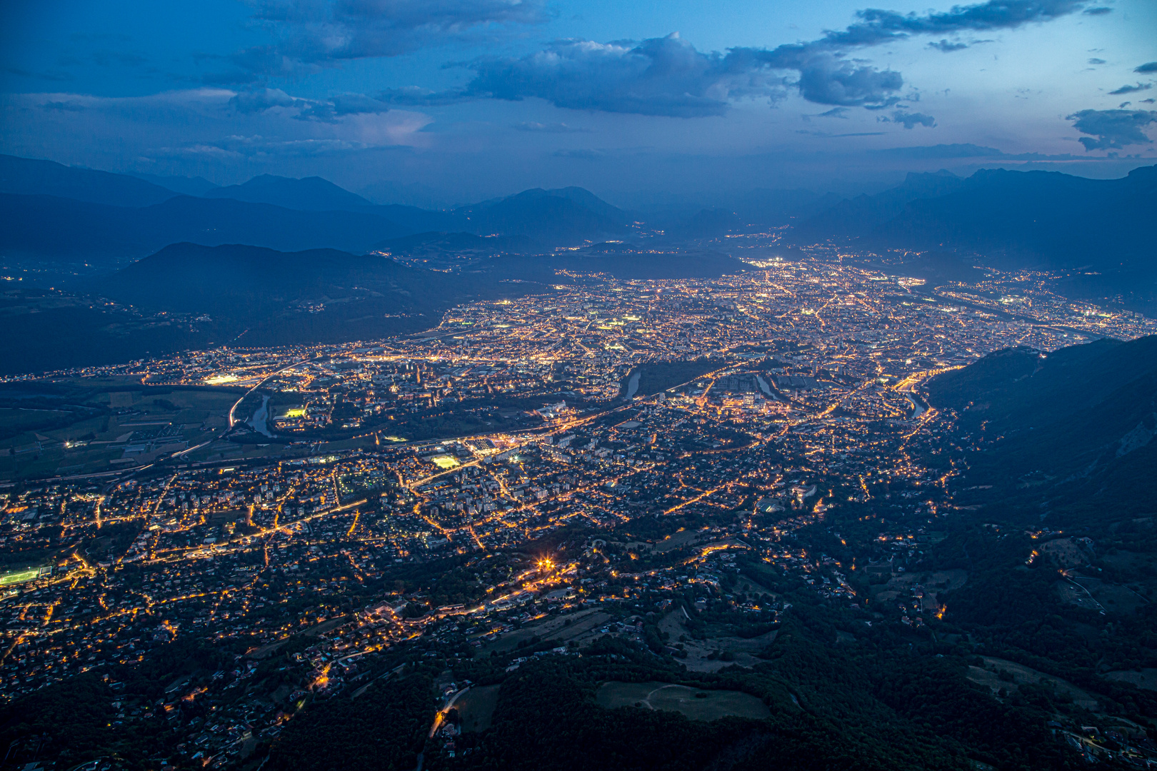 Blue hour over Grenoble