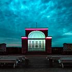 Blue hour over open air stage