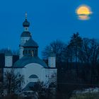 Blue hour with moon