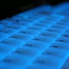 blue illuminated keyboard
