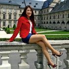 Blue Leather Skirt and Red Jacket 02