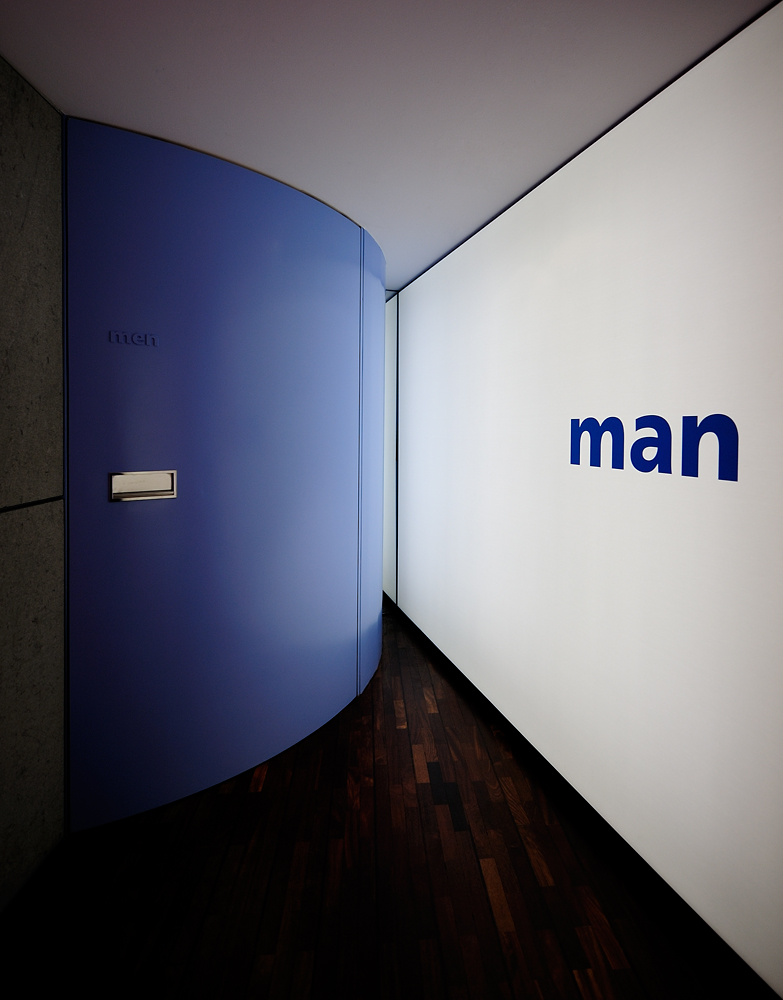 blue men door