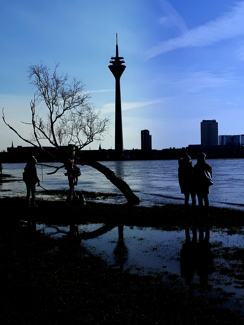 Blue Monday beim letzten Hochwasser am Rhein