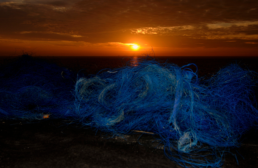 Blue Net and Sunset