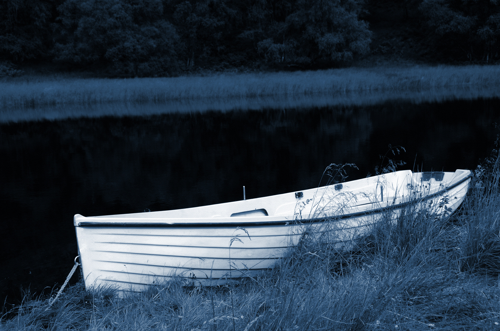 Blue night boat