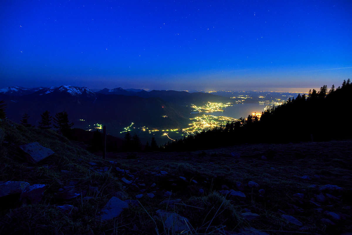 Blue night over a Bavarian city