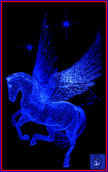 Blue Pegasus, gefangen in Kristall..