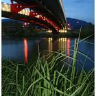 blue river red bridge