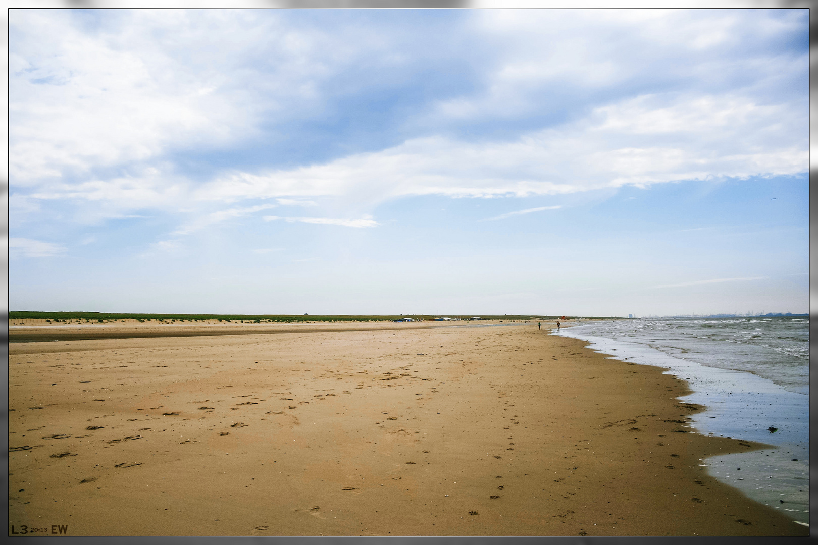 blue sky, golden coast