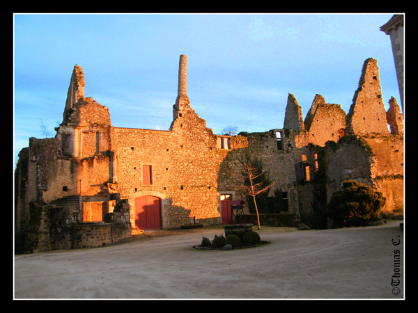 Blue sky on the ruins of castle