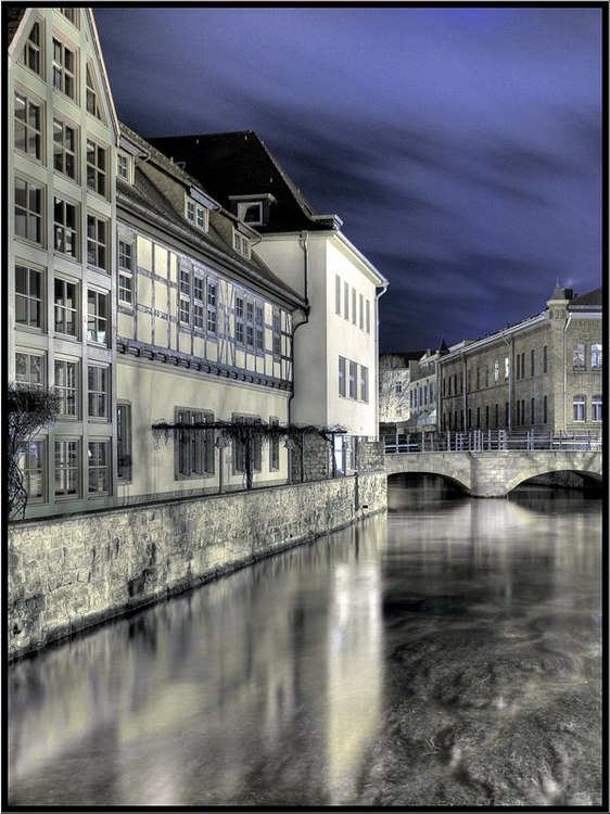 Blue Sky over a grey town