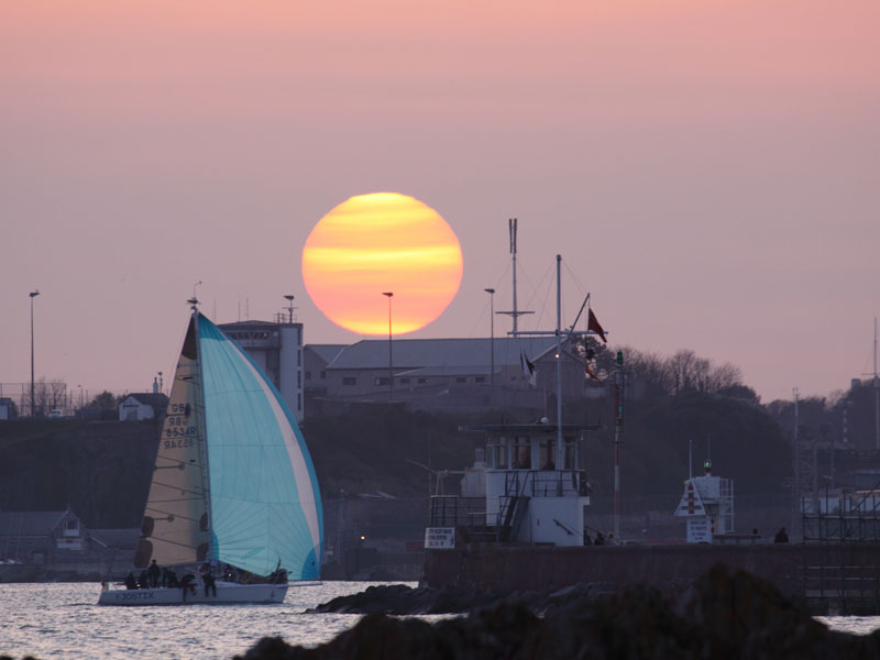 Blue Spinnaker at Sunset