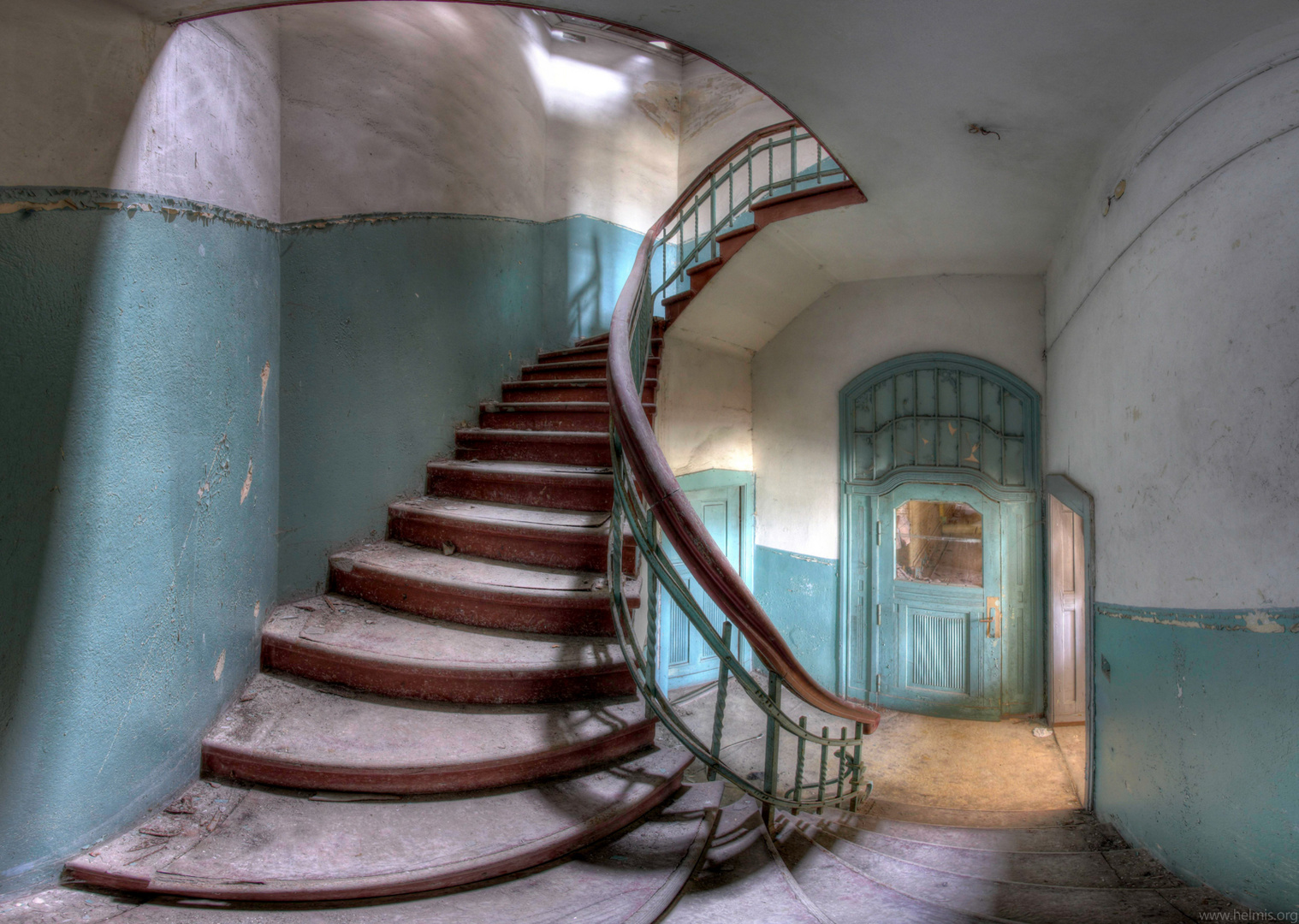 blue staircase