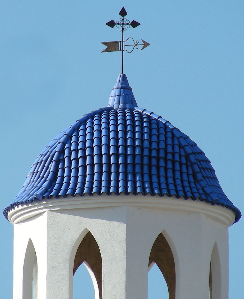 blue tiled church