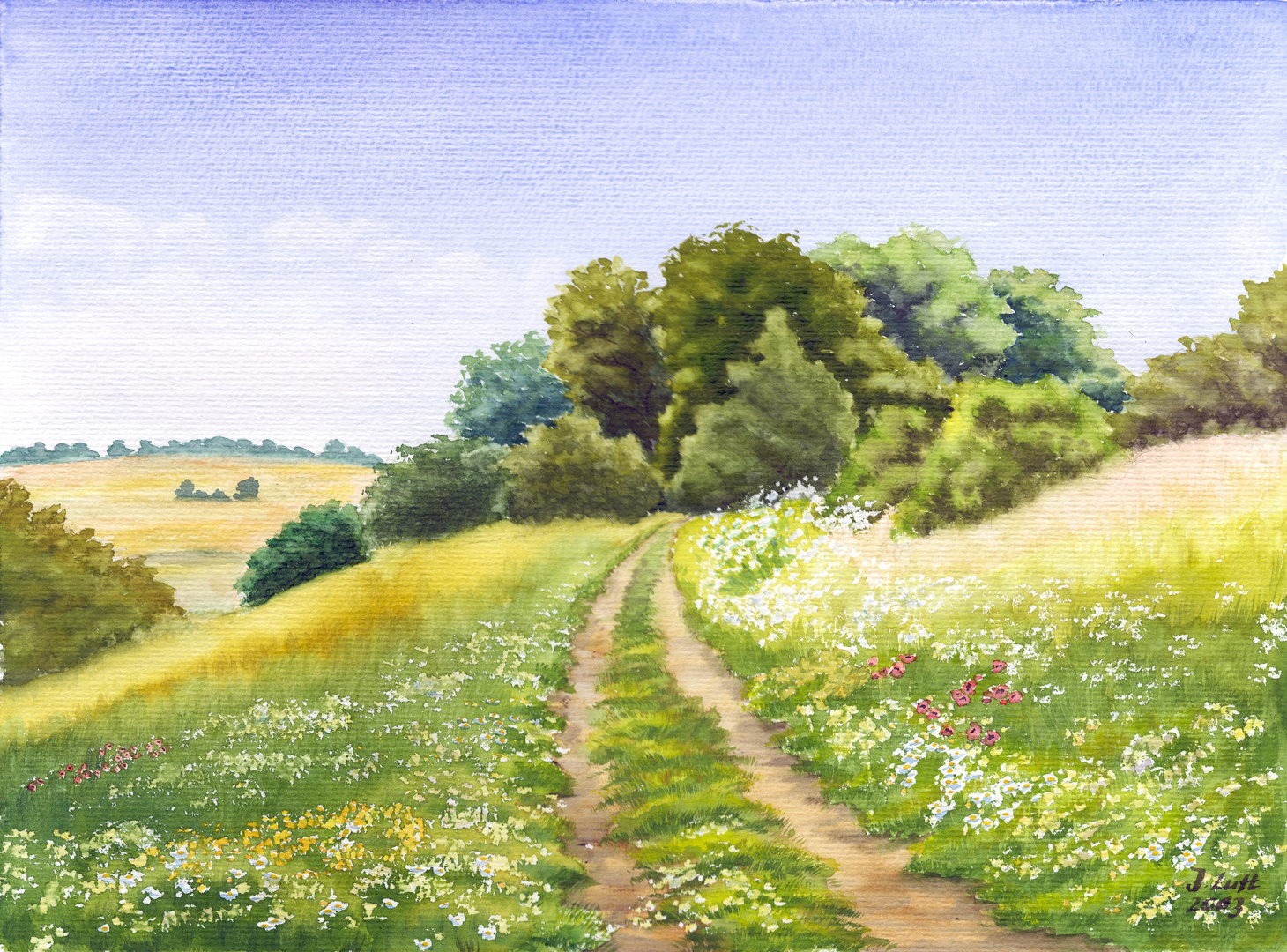 Blüten am Wegesrand - Aquarell 2003 ca. 24x32cm