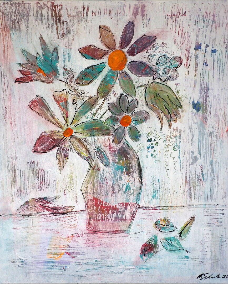 blumen in vase Foto & Bild | gemaltes, motive Bilder auf fotocommunity