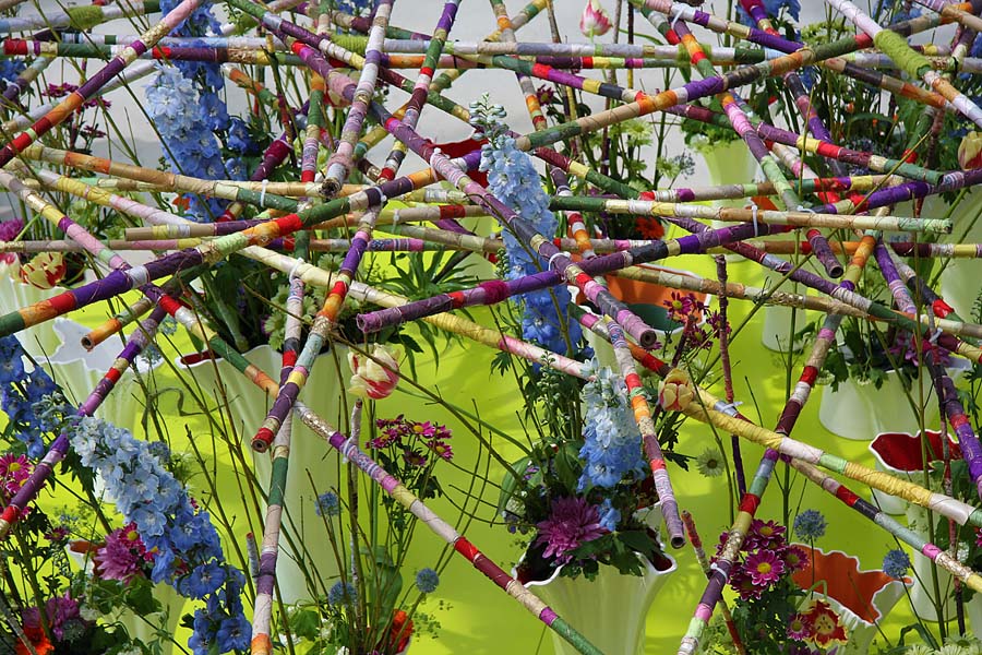 Blumen-Mikado an der Floriade in Venlo