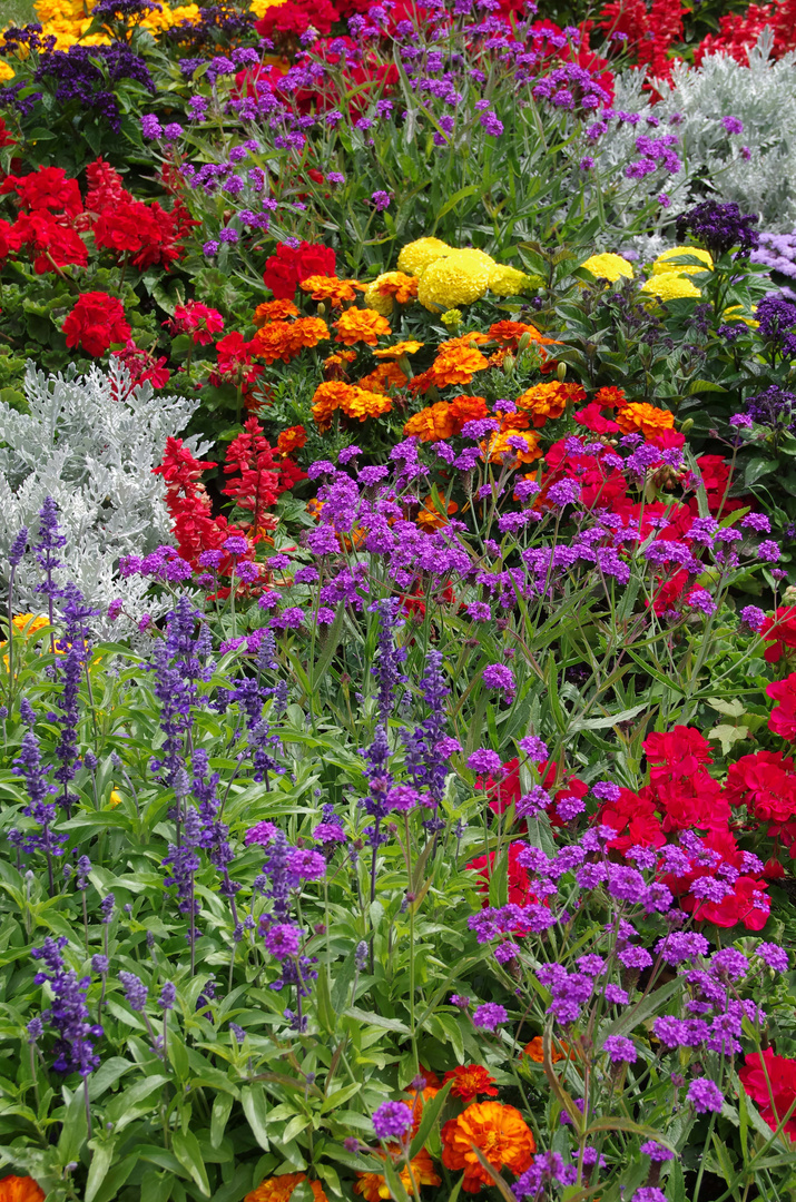 Blumen vor dem Leipziger Hauptbahnhof.