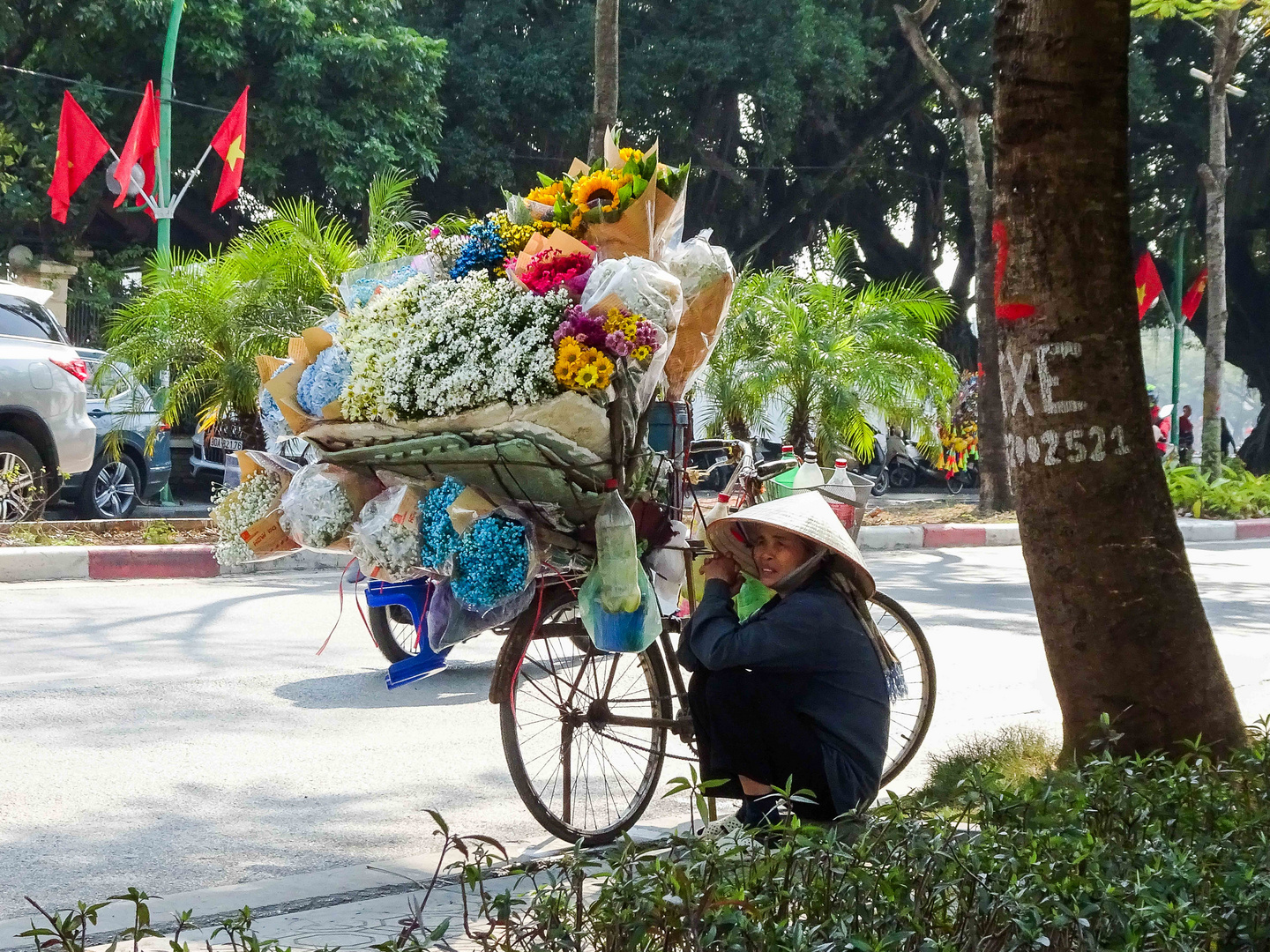 Blumenhändlernin in Hanoi