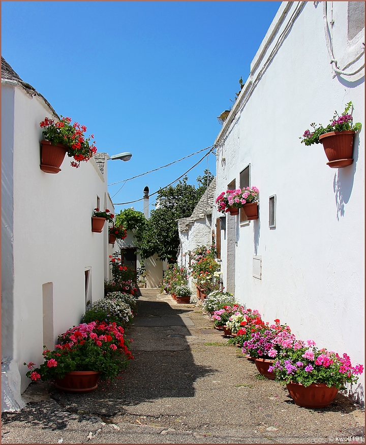 Blumenschmuck in Alberobello