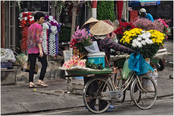 Blumenverkäuferinnen fachsimpeln