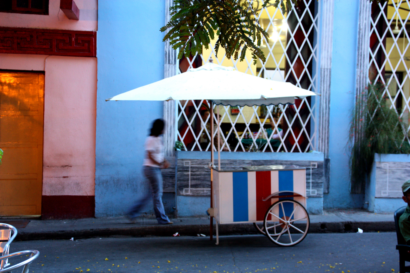 blurred icecream cart