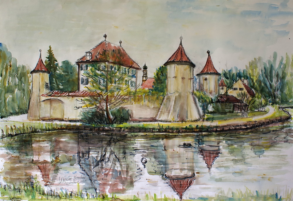 Blutenburg  castle in  may