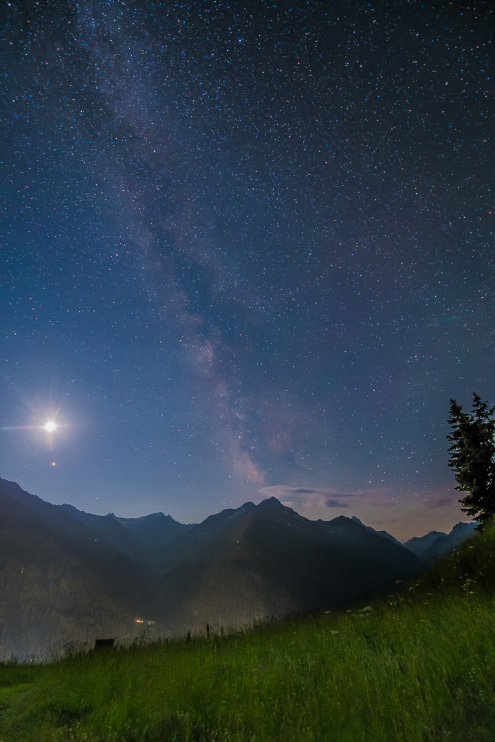 blutmond, mars und milkyway