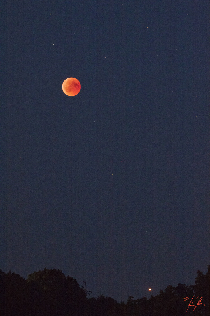 Blutmond mit Mars