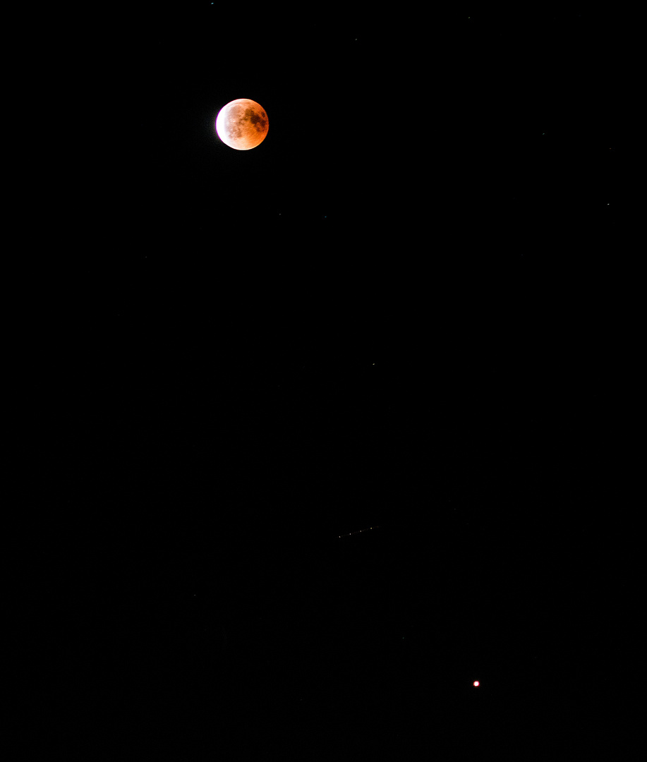 Blutmond und Mars - Mondfinsternis vom 27. Juli 2018