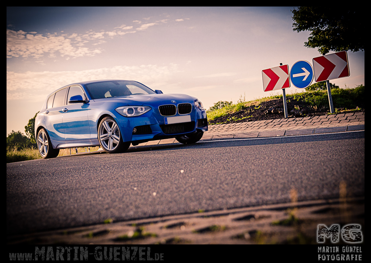 BMW 1er F20 mit M Sportpaket in Estorilblau met. 01