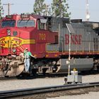 BNSF #702 exATSF Dash 44-9W on duty...