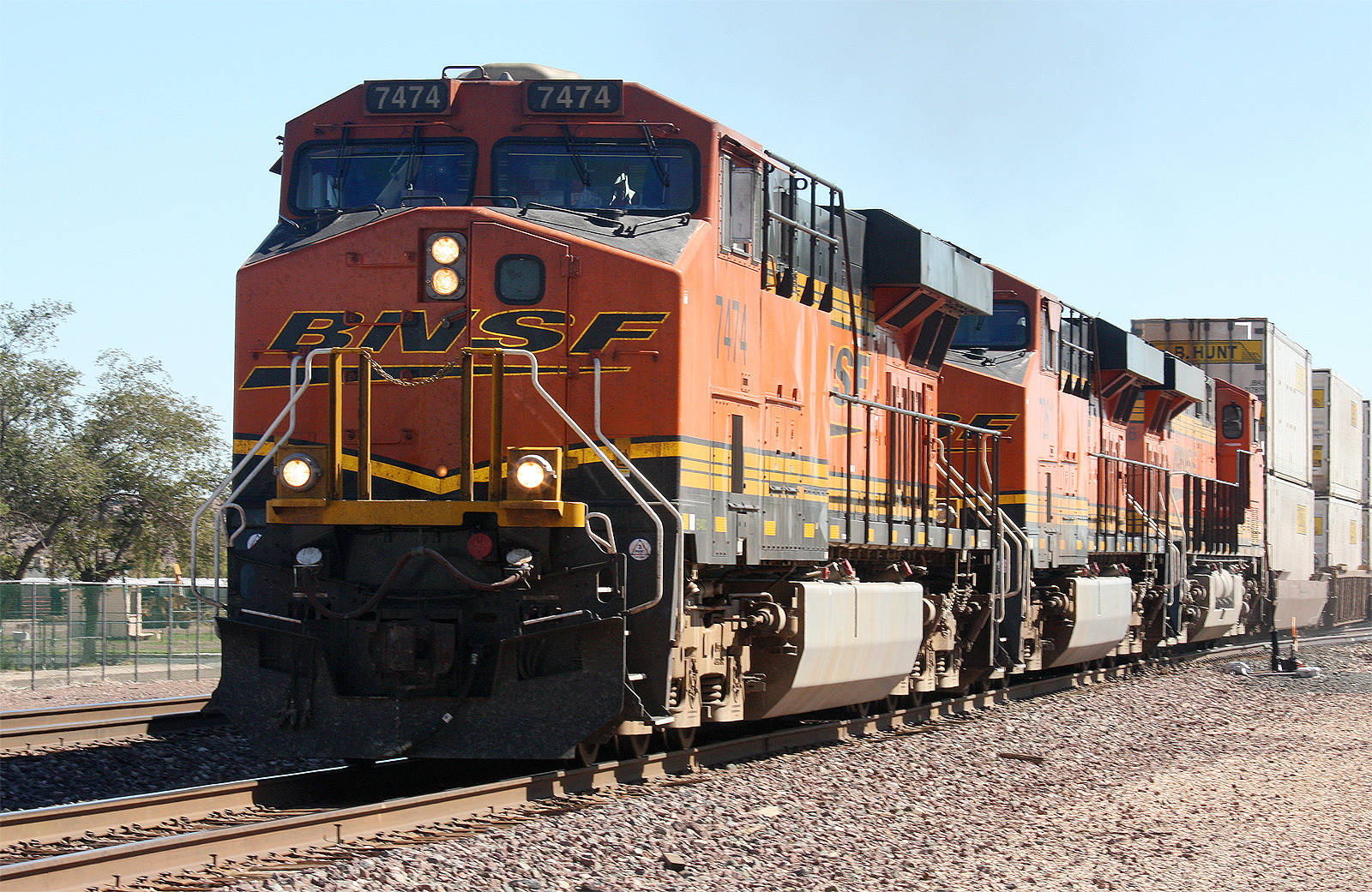 "BNSF Container Freight Train on its way through Holbrook"